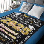 Personalized Graduation Star Glitter Name Blanket - 2025 Graduation Gift