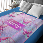 Personalized Gradient Butterfly Name Blanket - Gift for Kids