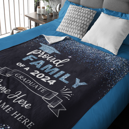 Personalized Glitter Quicksand Name Blanket - Graduation Gift