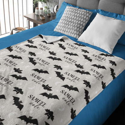 Personalized Cartoon Bats Name Blankets - Gift for Kids