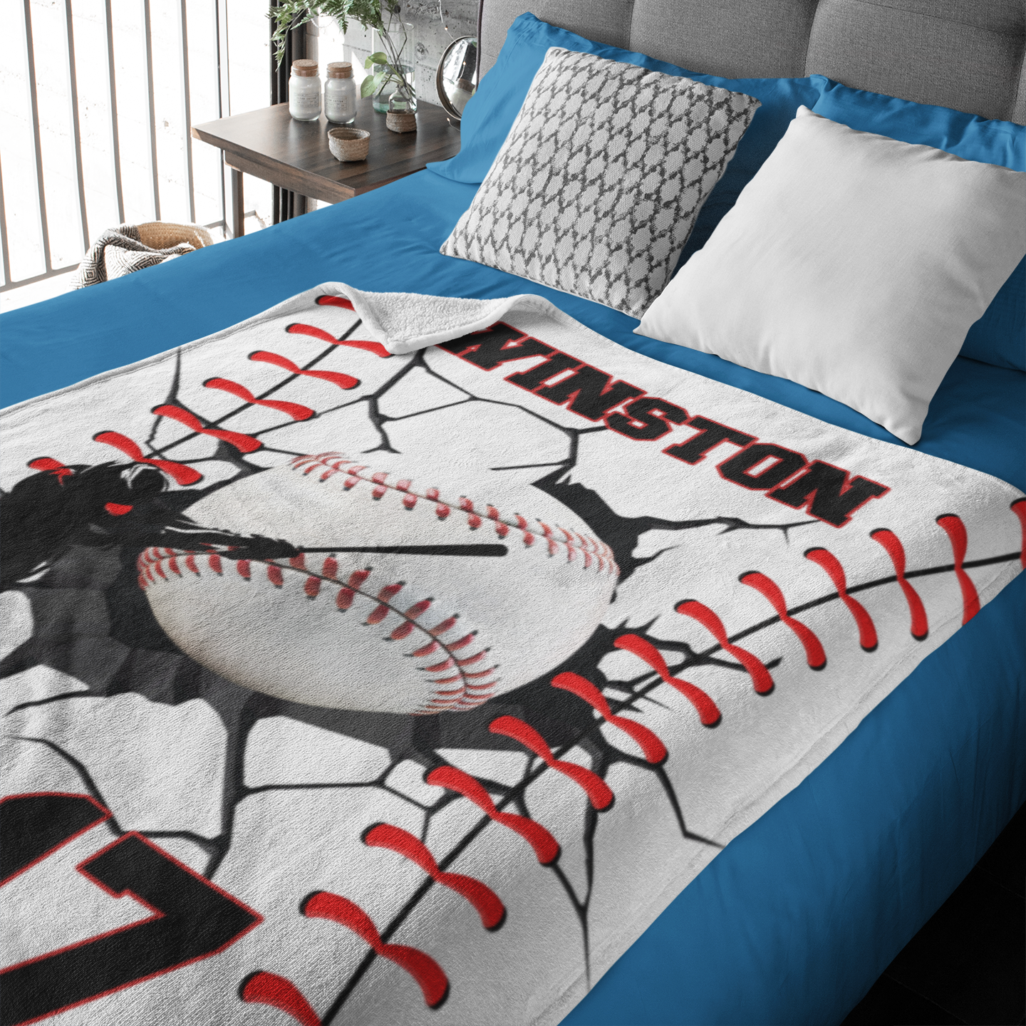 Personalized Baseball Name Blanket - Gifts for Kids