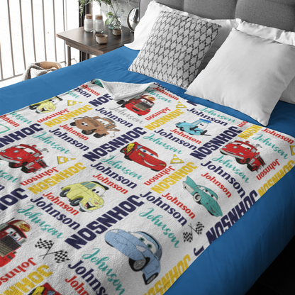 Personalized Car Name Blanket - Gift for Kids