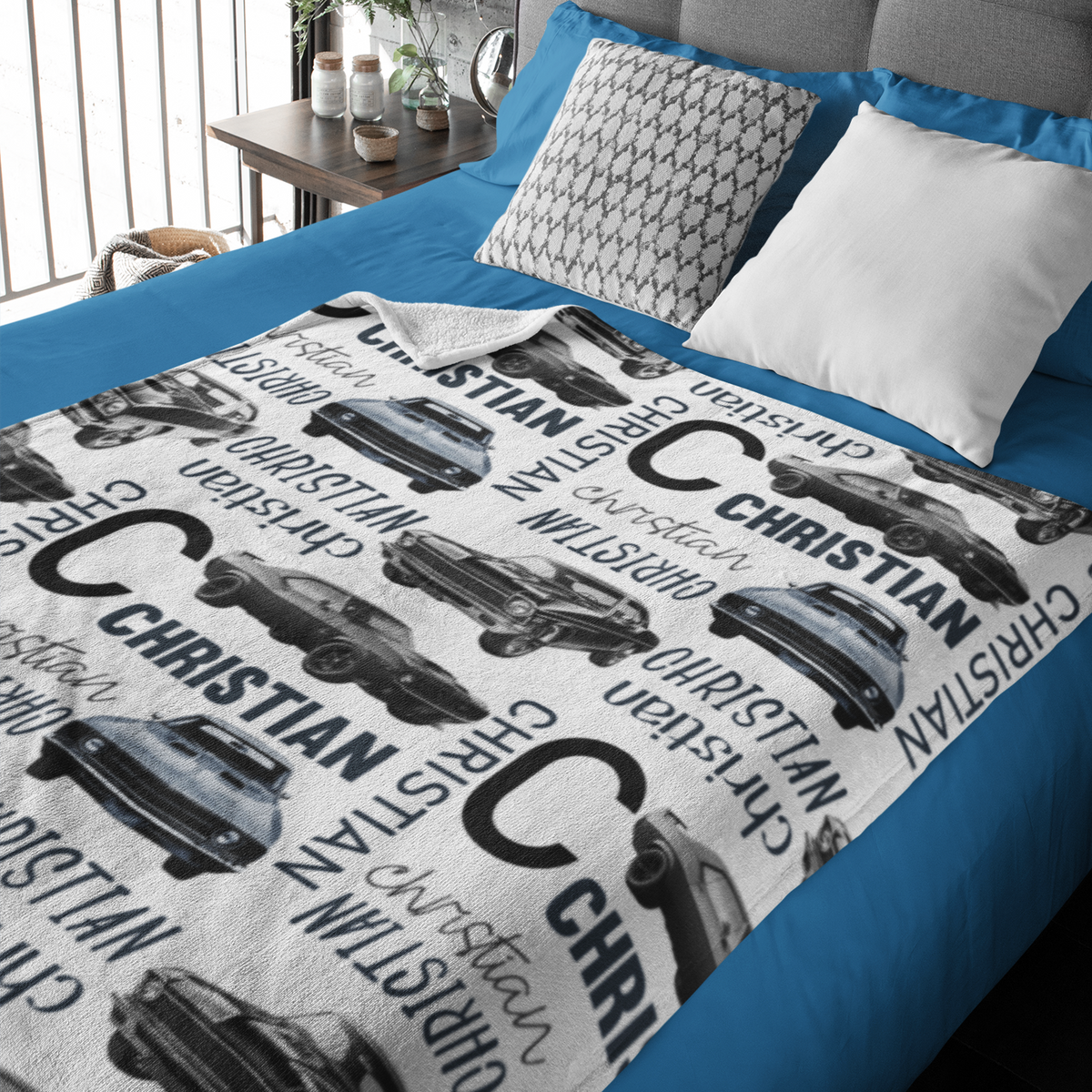 Personalized Muscle Car Kids Name Blanket - Gifts for Kids