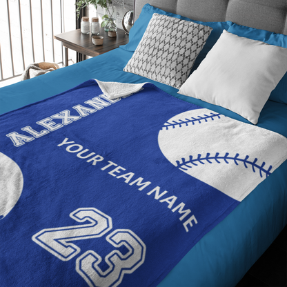 Personalized Ball Game Themed Name Blanket - Gift for Kids