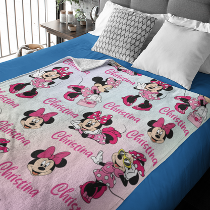 Customized Cute Cartoon Children's Name Blanket - Gift for Kids