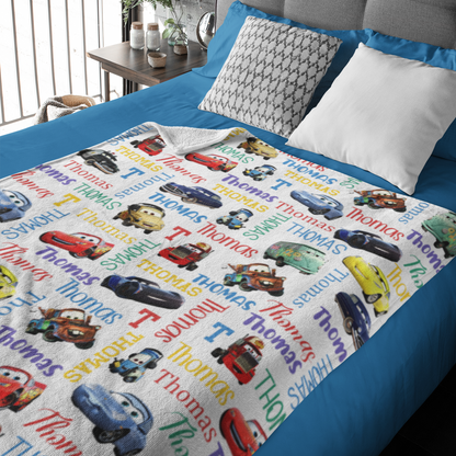 Personalized Car Kids Name Blanket - Gifts for Kids