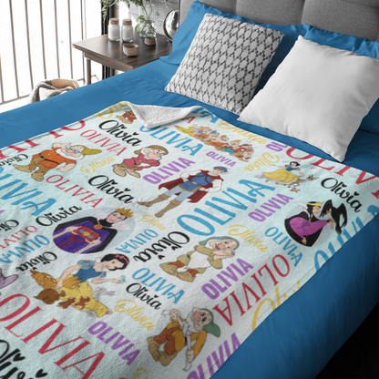 Personalized Name Girl Story Blanket - Gift for Kids