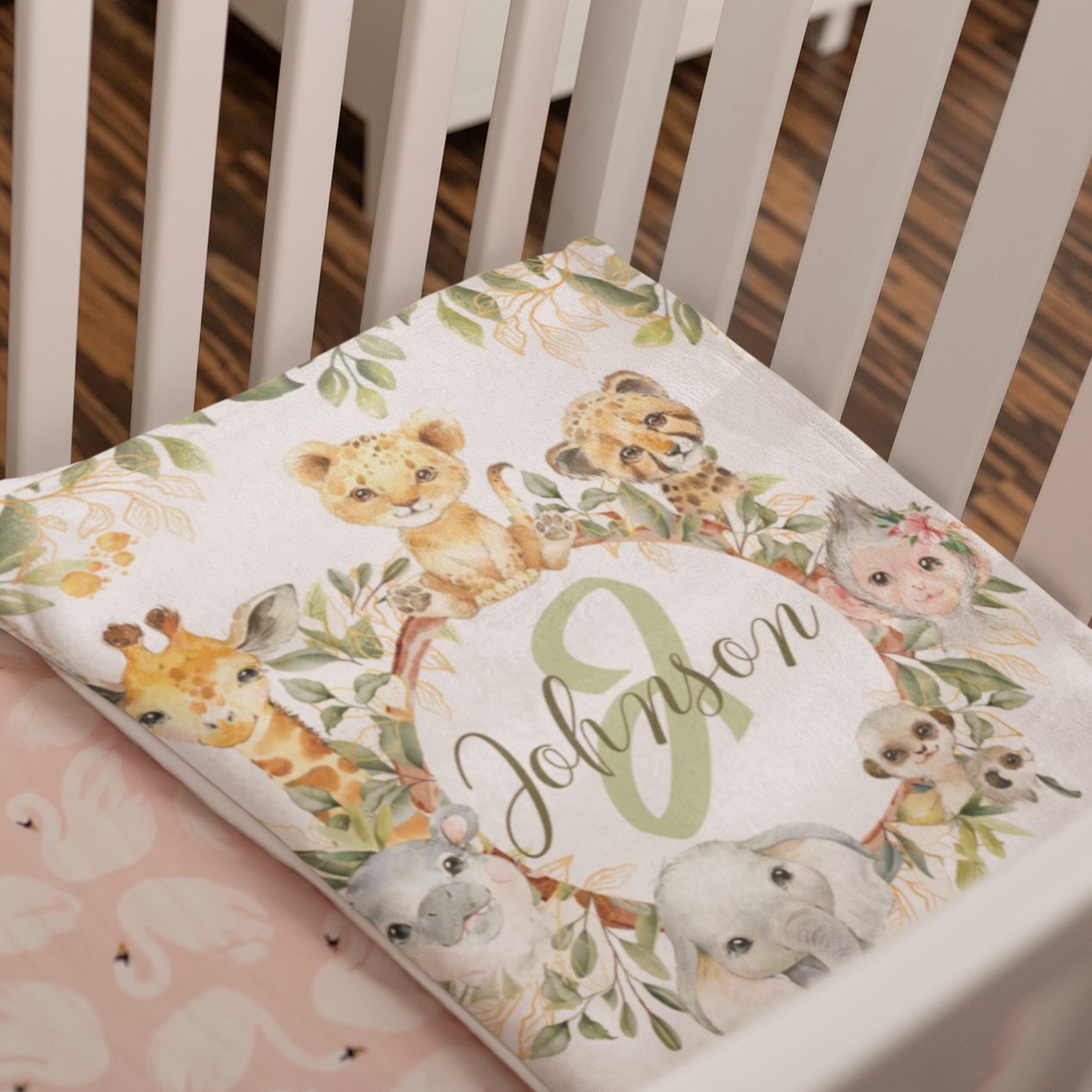 Personalized Cute Forest Animals Baby Blanket - Gift for Baby