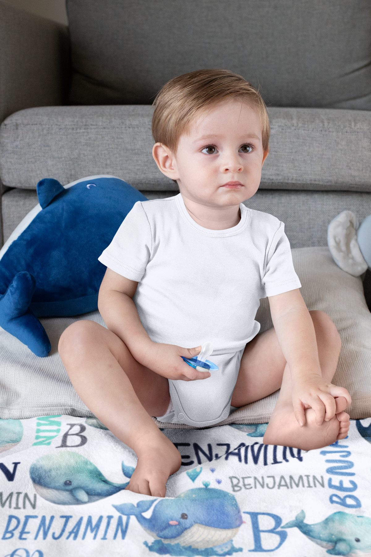 Personalized Sea Animal Whale Blanket - Gifts for baby