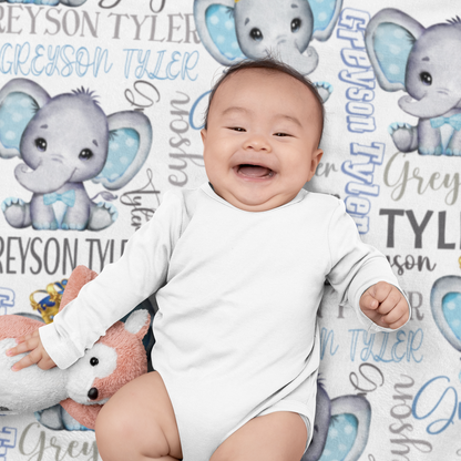 Personalized Cute Animal Baby Blankets - Gift for Baby