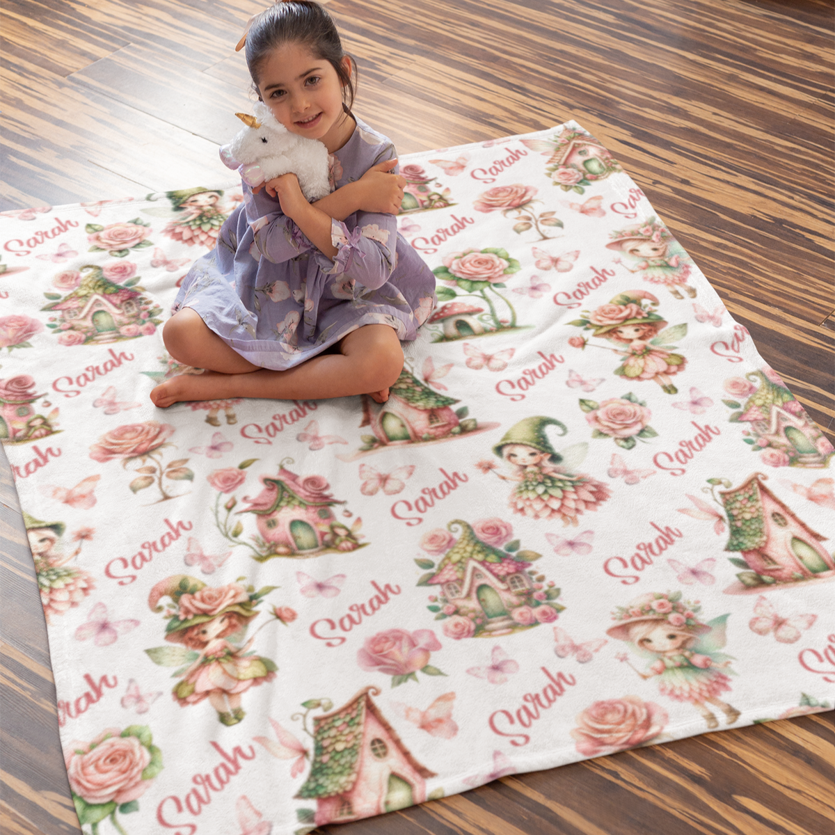 Personalized Magic Fairy Girl Name Blankets - Gift for Kids