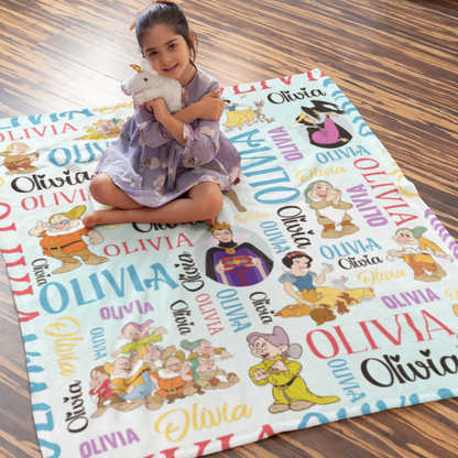 Personalized Name Girl Story Blanket - Gift for Kids