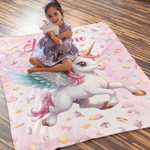 Personalized Unicorn Lovers Name Blanket - Gift for Kids