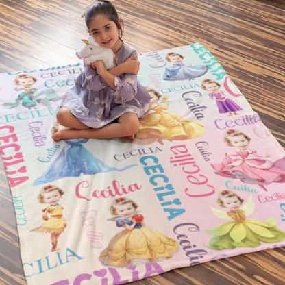 Personalized Photo And Name Girl Name Blanket - Gifts for Kids