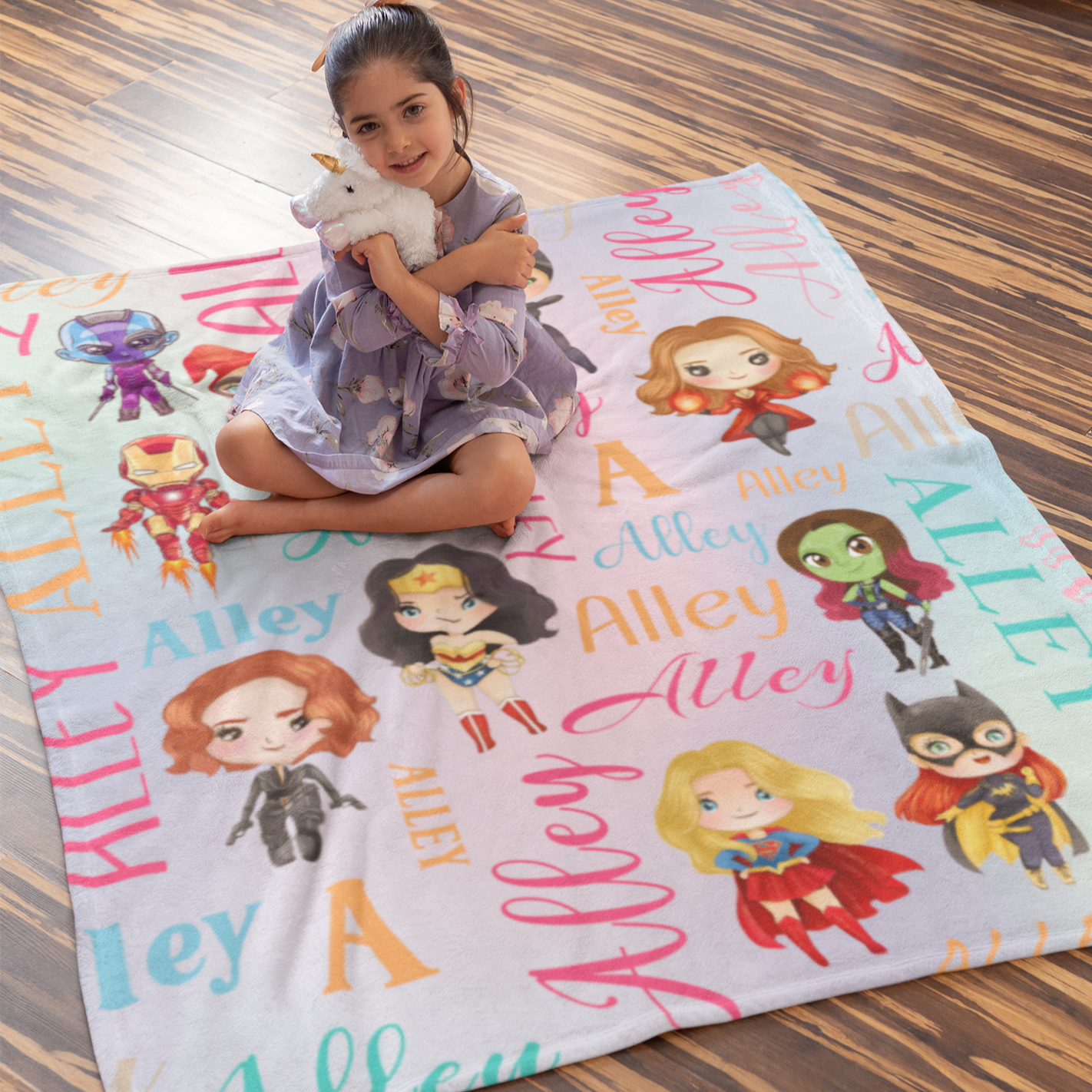 Personalized Girl's Name Blanket - Gift for Kids