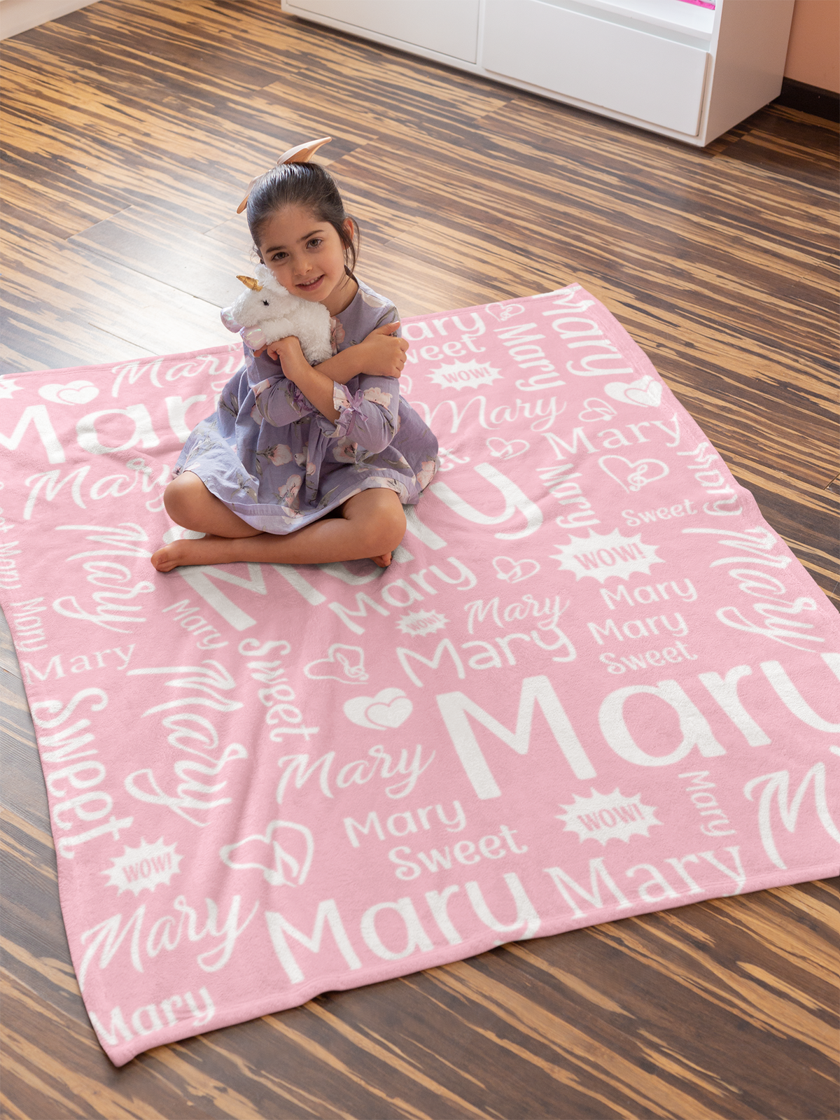 Personalized Girl's Name Blanket - Gift for Family