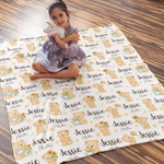 Personalized Cute Bear Name Blankets - Gift for Kids