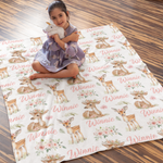 Personalized Woodland Animal Friends Name Blankets - Gift for Kids