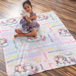 Personalized Cute Sleeping Pony Name Blankets - Gift for Kids