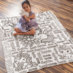 Personalized Cute Unicorn Coloring Blanket🎨- Gift for Kids