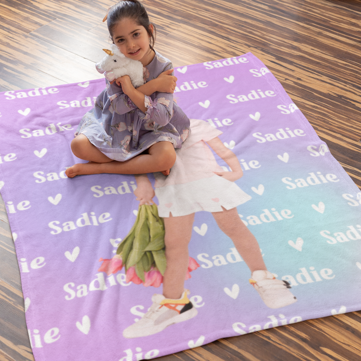 Personalized Custom Name And Photo Blanket - Gift for Family