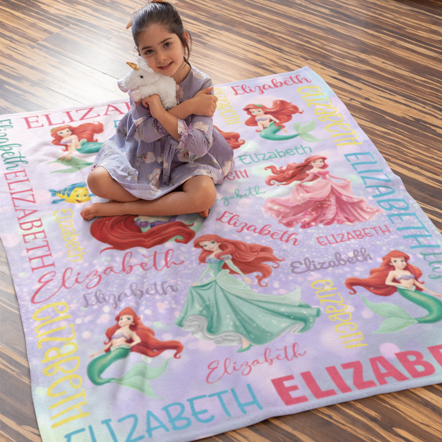 Personalized Ocean Mermaid Blanket - Gift for Kids