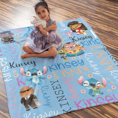 Personalized Name Blanket Blue Series - Gift for Kids