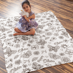 Personalized Flowers Girl Doodle Blanket🎨- Gift for Kids