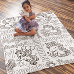 Personalized Unicorn Girl Doodle Blankets🎨- Gift for Kids