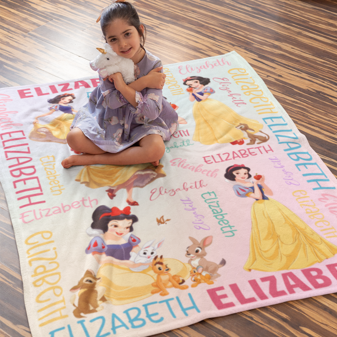 Personalized Cute Girl Name Blanket - Gifts for Kids